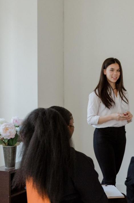 A presentation in a meeting room